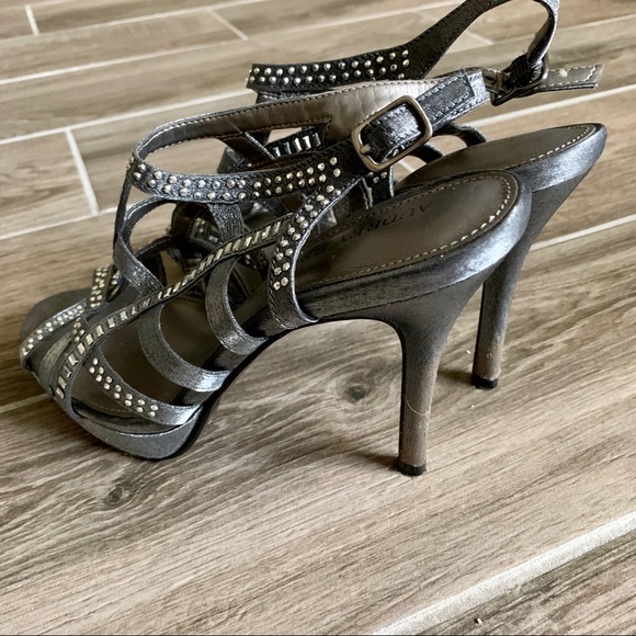 Audrey Brooke Strappy Charcoal Heels - Picture 5 of 6